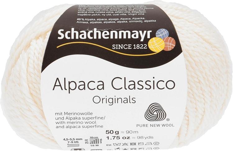 Schachenmayr neulelanka Alpaca Classico 50g valkoinen