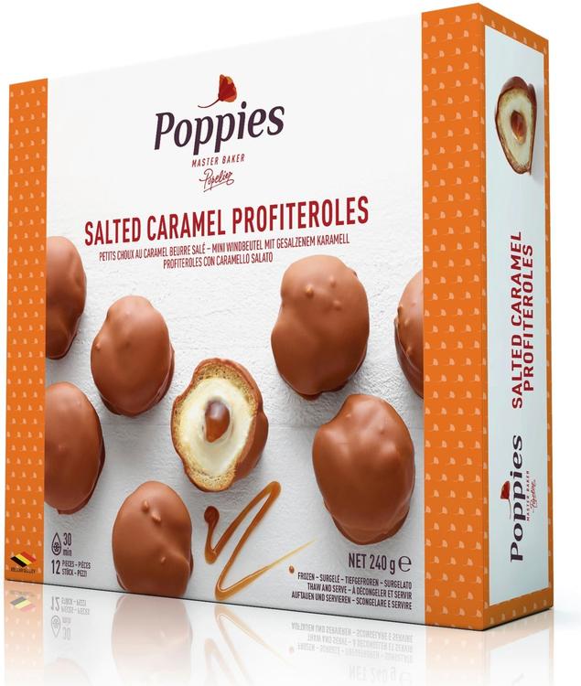 Poppies Salted Caramel Profiteroles 240g