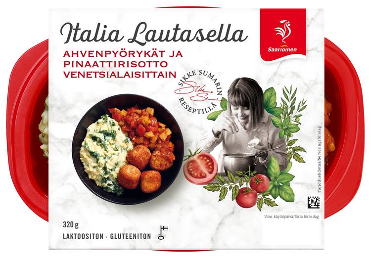 Saarioinen Ahvenpyörykät ja pinaattirisotto venetsialaisittain 320g