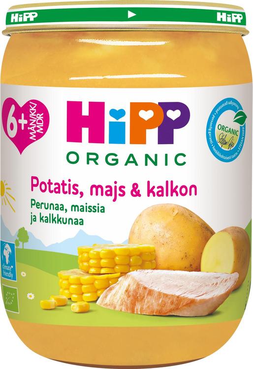 Hipp 190g Luomu Perunaa, maissia & kalkkunaa 6kk