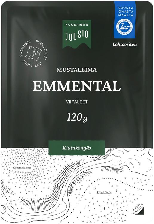 Kuusamon Juusto mustaleima Emmentaljuusto viipale 120 g