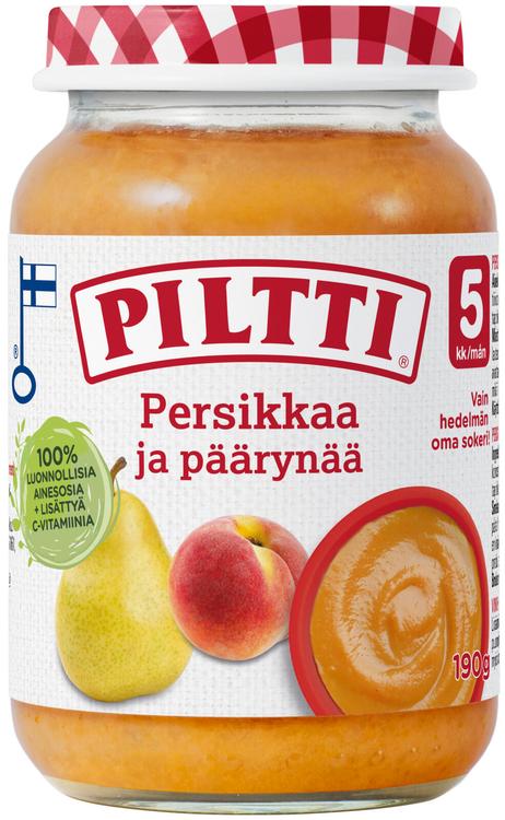 Piltti 190g Persikkaa ja päärynää hedelmäsose 5kk