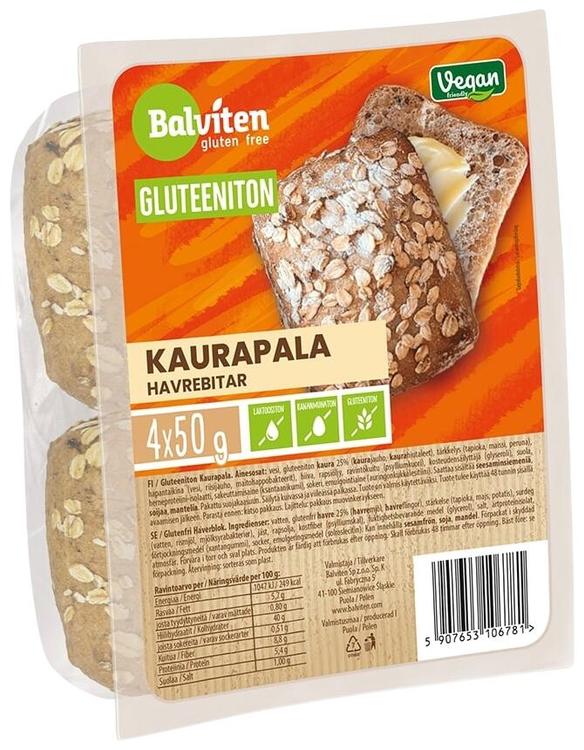 Balviten Gluteeniton Kaurapala 4 x 50g