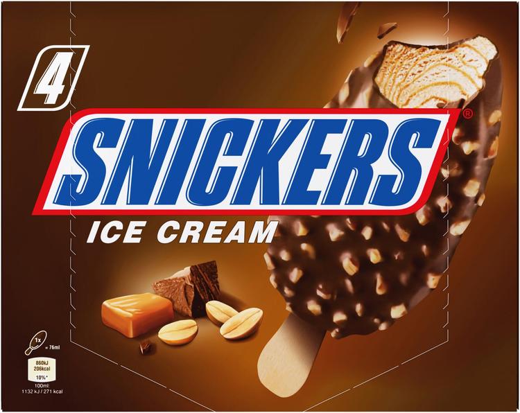 Snickers 4-pack ice cream sticks 304ml (4 x 60 g)