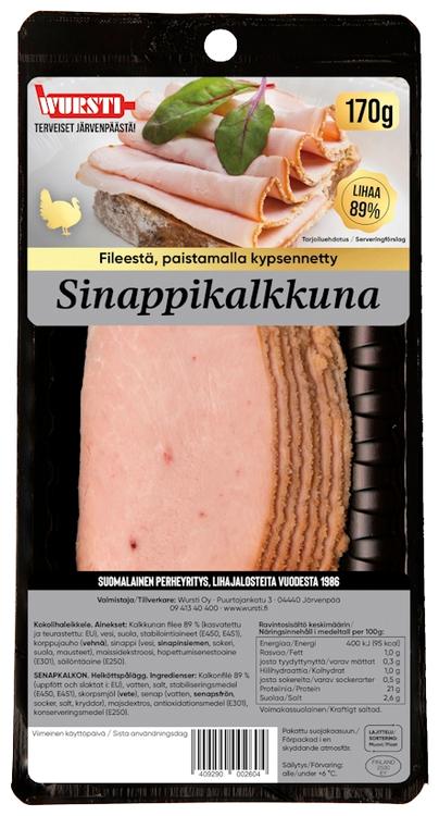 Wursti Sinappikalkkuna siivutettu 170g