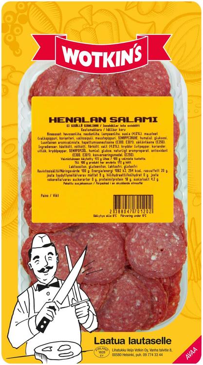 Wotkin´s 100g Henala Salami, siivutettu kestomakkara