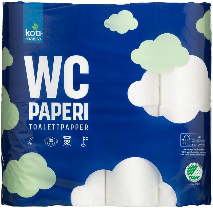 Kotimaista wc-paperi 32rl valkoinen