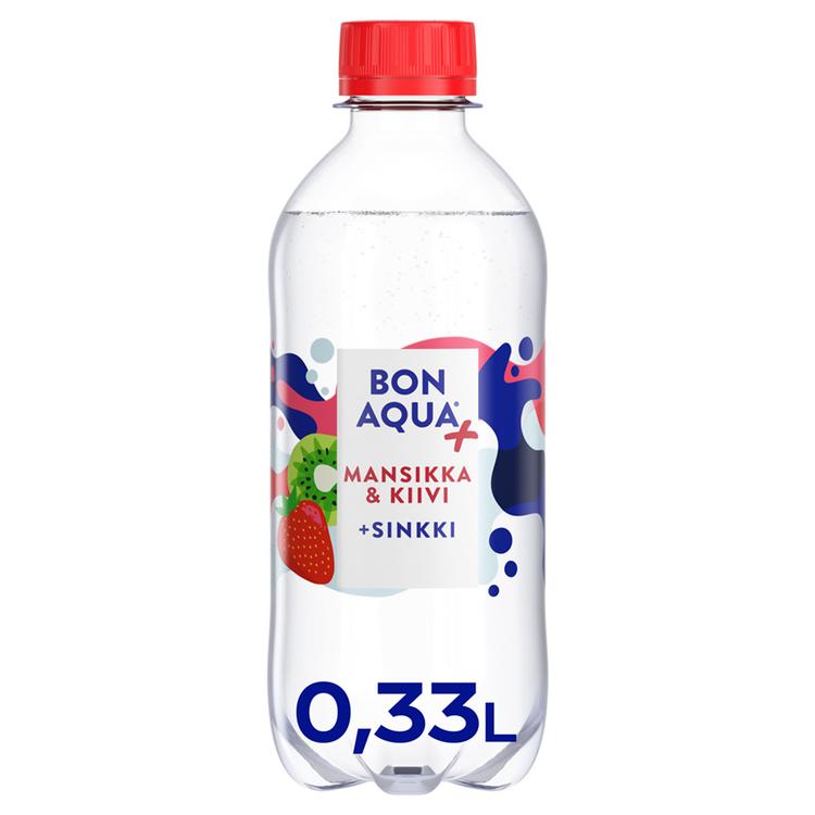 Bonaqua + Mansikka & Kiivi kivennäisvesi muovipullo 0,33 L