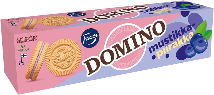 Fazer Domino Mustikkapiirakka täytekeksi 175g