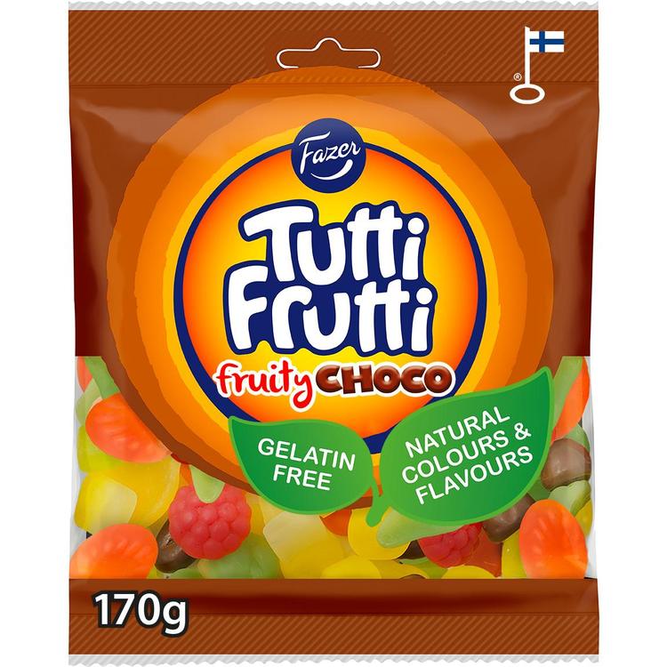 Fazer Tutti Frutti Fruity Choco karkkipussi 170g