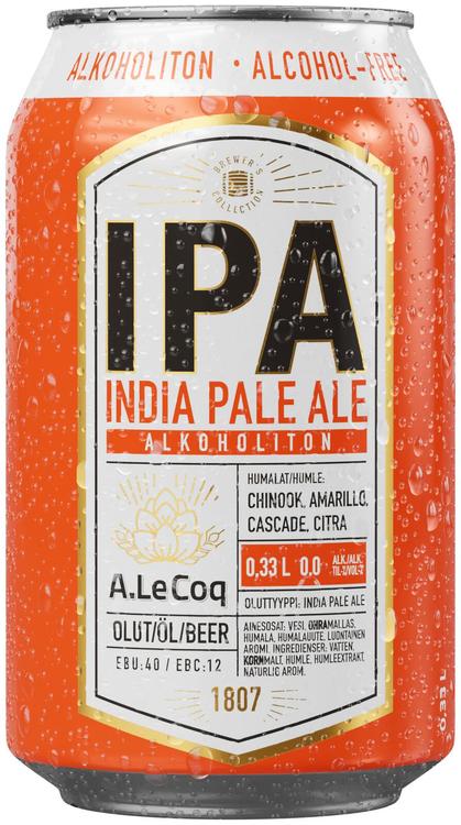 A. Le Coq IPA 0,0 % alkoholiton olut 0,33 l tlk