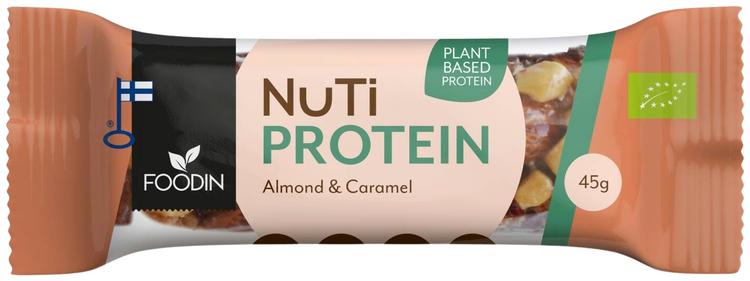 Foodin NUTI Protein, Manteli & Kinuski, luomu 45g