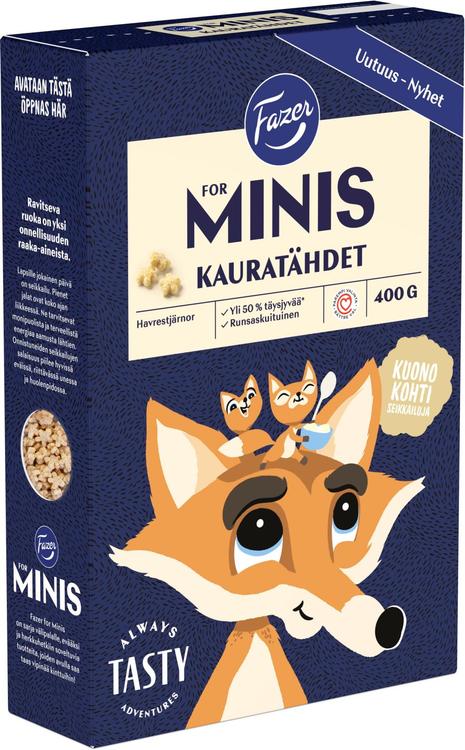 Fazer for Minis Kauratähdet 400g, täysjyväkauramurot