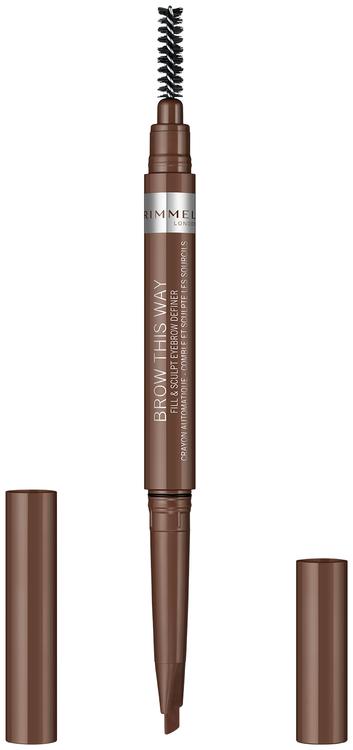 Rimmel Brow This Way Filler & Fixer -kulmakynä 002 Medium Brown 0,4 g