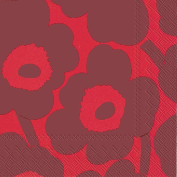 Marimekko 25cm Unikko punapunainen 20kpl lautasliina