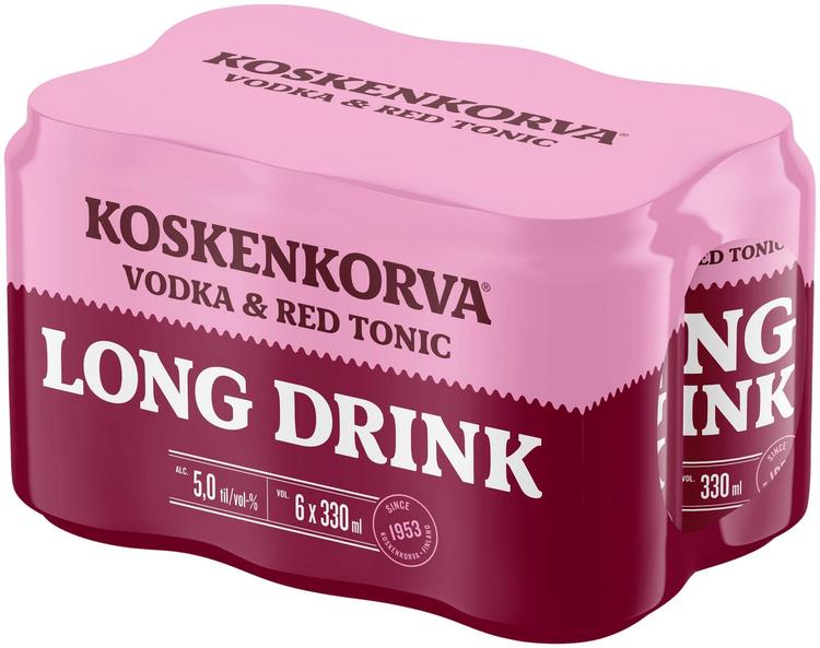 Koskenkorva Long Drink Vodka Red 5% 6x33cl CAN 6-pack