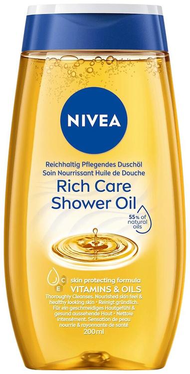 NIVEA 200ml Rich Caring Shower Oil -suihkuöljy