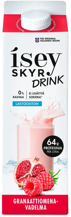 Isey Skyr Granaattiomena-vadelma juoma laktoositon maitovalmiste 1l