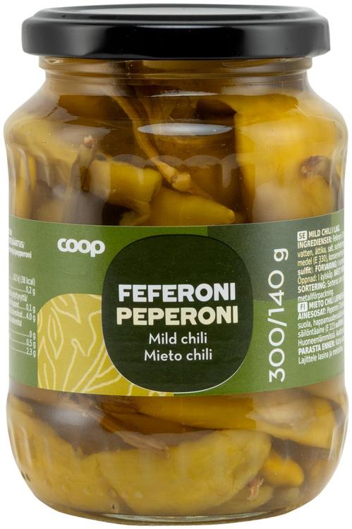 Coop peperoni mieto chili liemessä 300/140 g