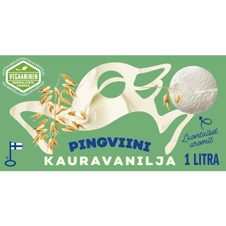 Pingviini Vanilja vegaaninen kaurajäätelö kotipakkaus 1L/540g