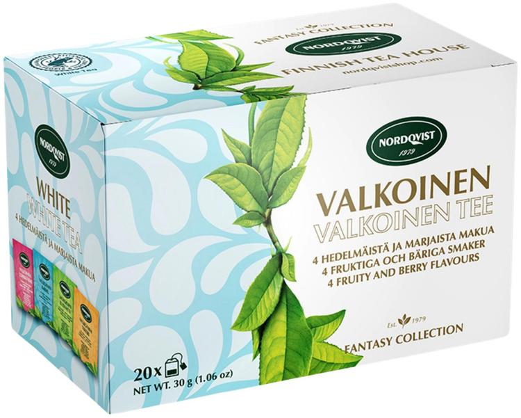 Nordqvist Valkoinen 20x1,50g valkoinen maustettu pussiteelajitelma