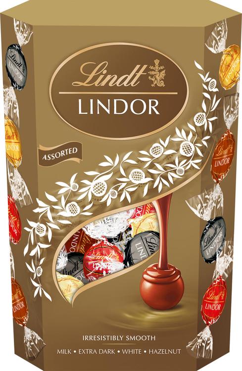 Lindt Lindor Maito valko hasselpähkinä tumma suklaakuula pehmeällä täytteellä 337g