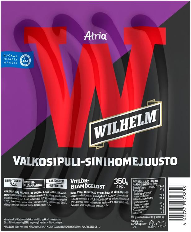 Atria Wilhelm Valkosipuli-sinihomejuusto 350g