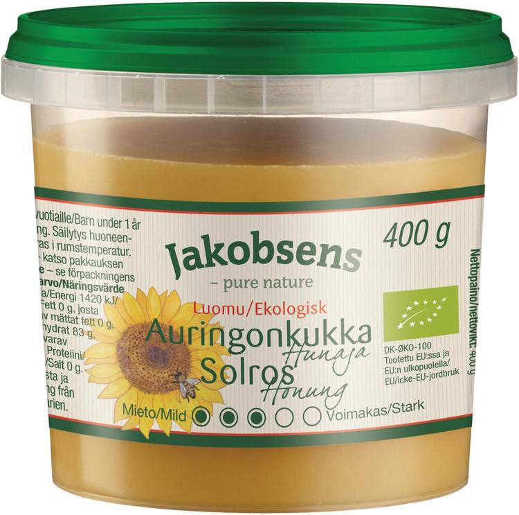 Jakobsens 400g luomu auringonkukkahunaja