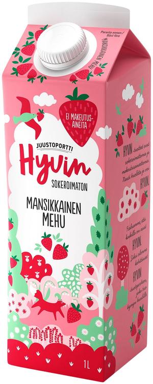 Juustoportti Hyvin mehu 1 l mansikkainen