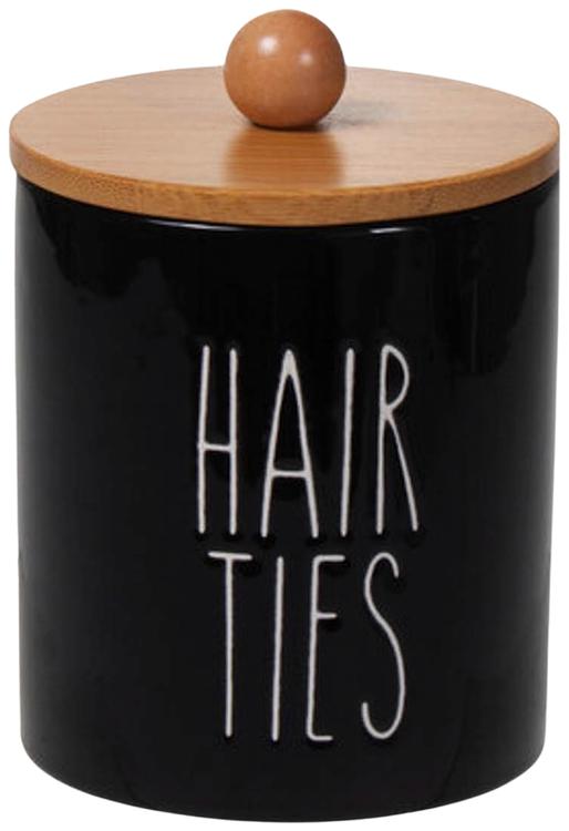 AmandaB Keraaminen purkki hair ties, musta