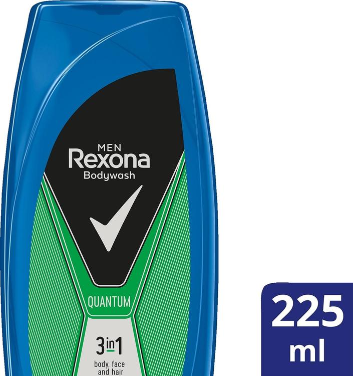 Rexona Men Quantum Suihkusaippua  3in1-koostmus   225 ml