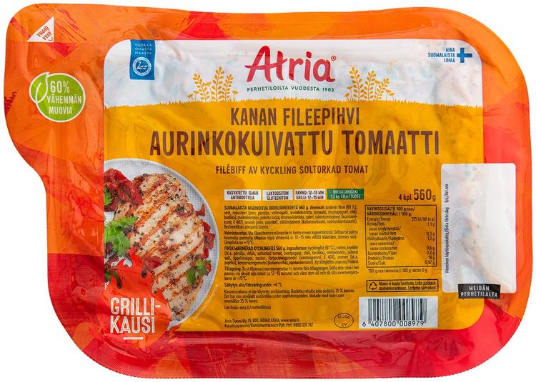 Atria Kanan Fileepihvi Aurinkokuivattu Tomaatti 560g