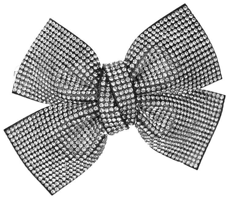 Accessories with Style Hiussolki rusetti strassi hopeanvärinen 11cm
