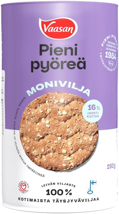 VAASAN PIENI PYÖREÄ Monivilja 250 g moniviljanäkkileipä