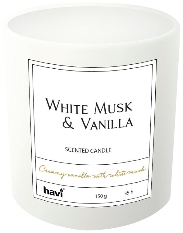 Havi White Musk & Vanilla tuoksukynttilä 1kpl/8x9cm