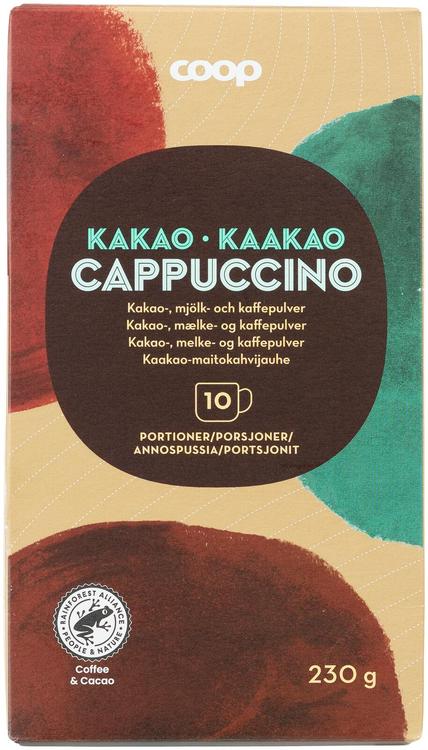 Coop Cappuccino kaakao-maitokahvijauhe 10 kpl / 230 g
