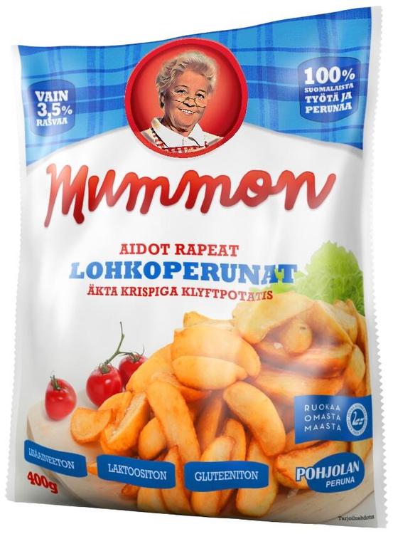 Mummon rapeat lohkoperunat 400 g, pakaste