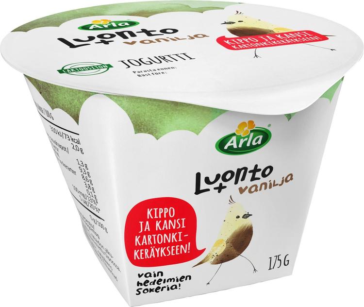 Arla Luonto+ AB laktoositon 175 g vaniljajogurtti