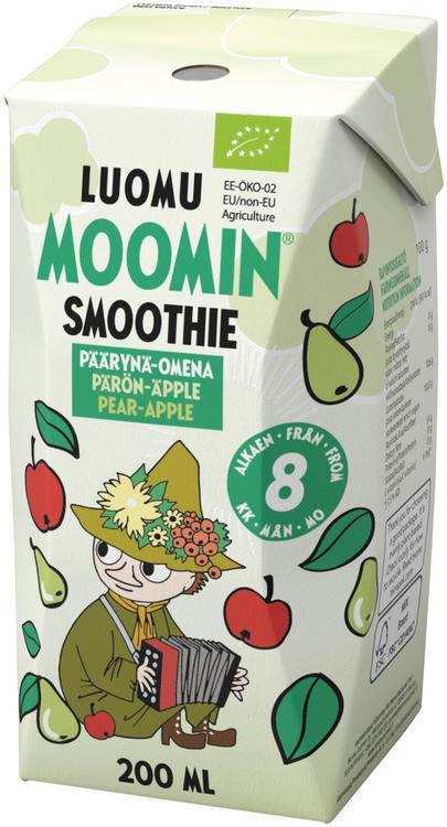 Moomin päärynä omena smoothie luomu 200ml