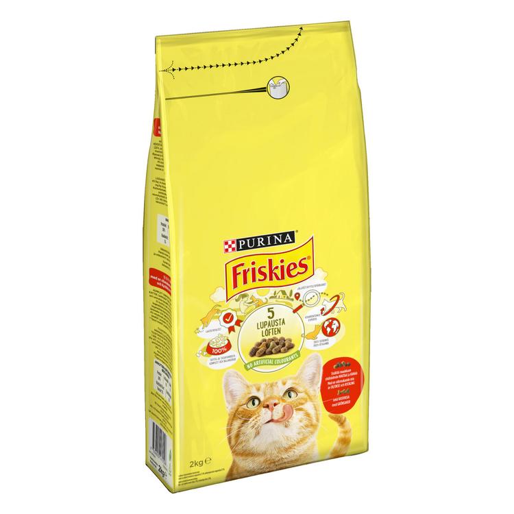 Friskies 2kg Adult Nautaa, Kanaa ja Kasviksia kissanruoka