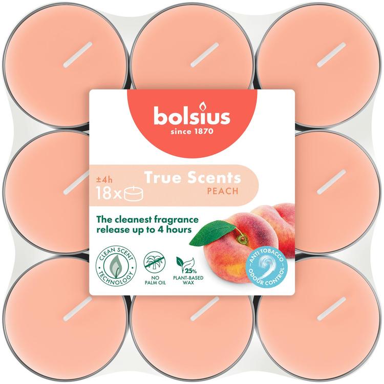 Bolsius True Scents – tuoksulämpökynttilät – Peach– 18 kpl/pakkaus