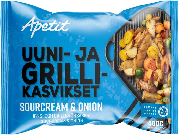 Apetit Uuni- & grillikasvikset Sourcream & onion pakaste 400g