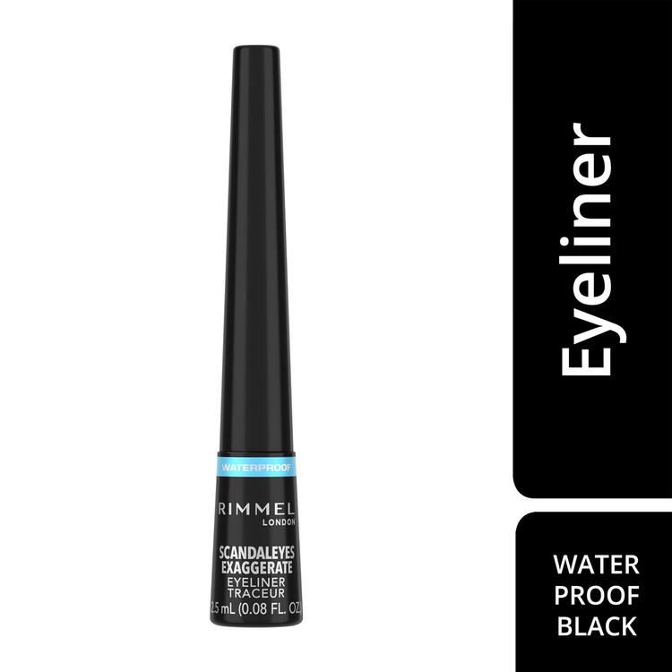 Rimmel 2,5ml Scandaleyes Waterproof Liquid Eyeliner 003 Black nestemäinen silmänrajausväri