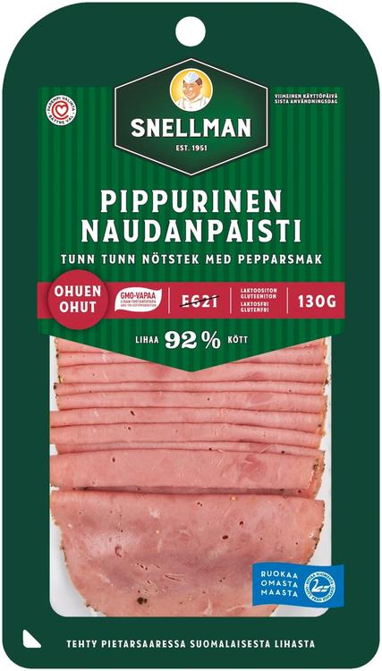 Snellman Ohuen ohut pippurinen naudanpaisti 130g