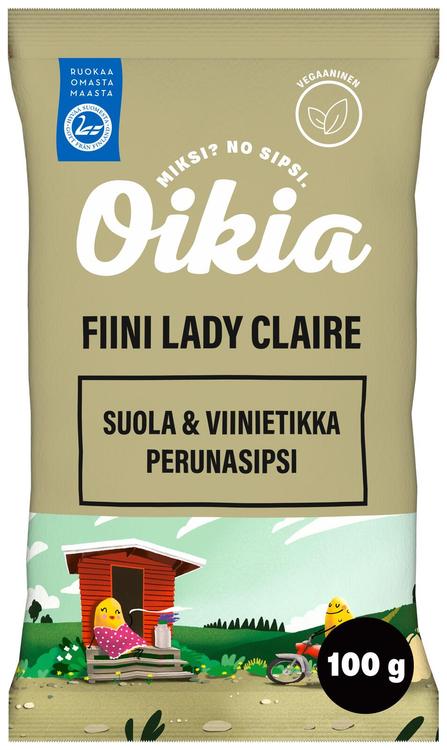 Oikia Fiini Lady Claire suola-viinietikka perunalastut 100g