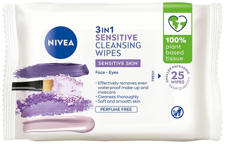 NIVEA 25kpl Daily Essentials Sensitive Cleansing Wipes -puhdistusliinat