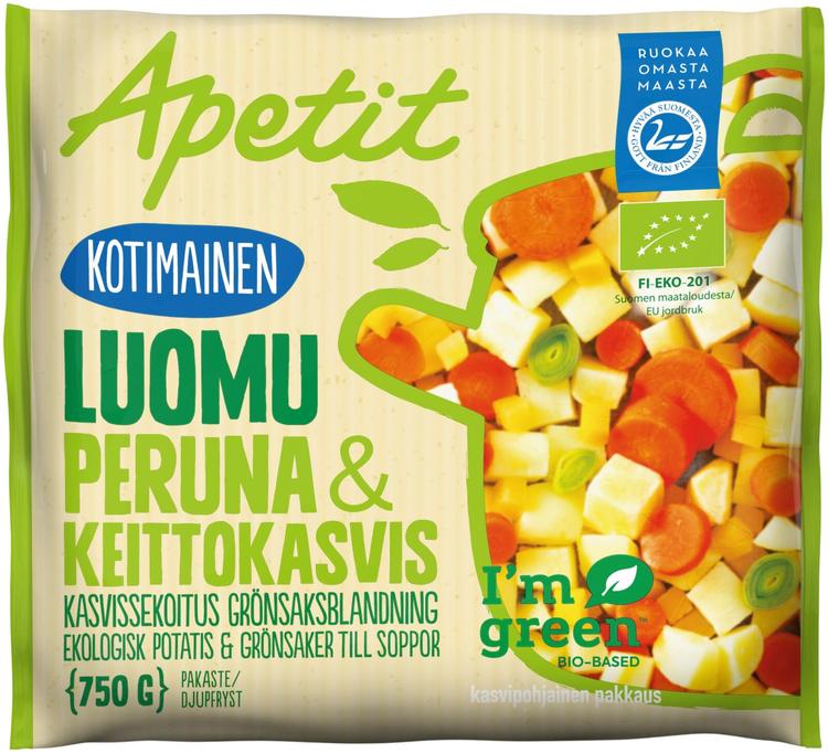 Apetit Kotimainen Luomu Peruna & keittokasvis pakaste 750g