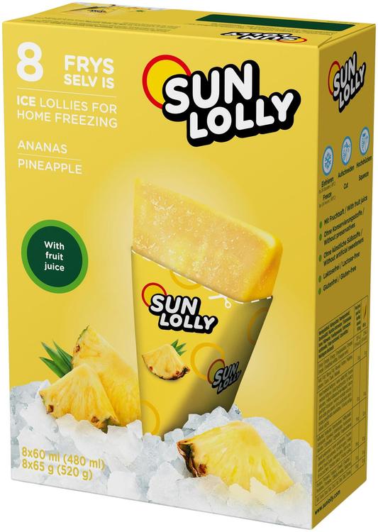 Sun Lolly 8x60ml/65g Pakasta itse mehujää Ananas