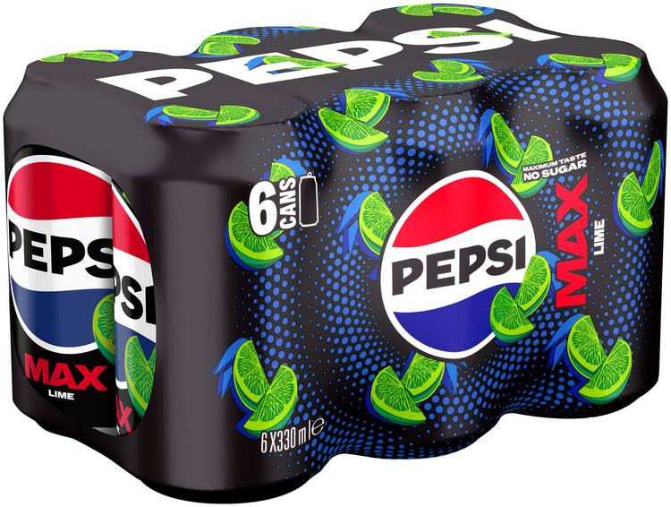 6 x Pepsi Max Lime virvoitusjuoma 0,33 l