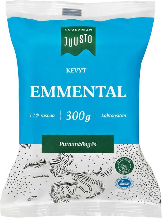 Kuusamon Juusto kevyt Emmentaljuusto 300g